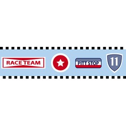 ESTAhome behangrand raceteam emblemen hemelsblauw