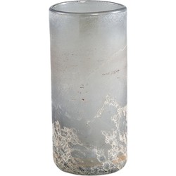 PTMD Loek Vaas - 11 x 11 x 25 cm - Glas - Grijs