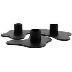 Spinder Design kandelaar Melt - Zwart - set van 3
