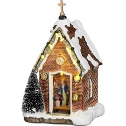 Luville Kerstdorp Kapel met Maria - 10x9.5x17 cm - Polyresin - Multi