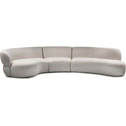 Riviera Maison San Remo Sofa Arm Left 3,5 Seater, bouclé, natural grey