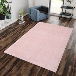 Tapijtenloods Soft Basics Wasbaar Effen Vloerkleed Roze Hoogpolig- 140x200 CM