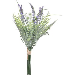 Items Lavendel kunstbloemen - bosje met stelen van paarse bloemetjes - 14 x 42 cm - Kunstplanten