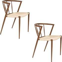 Housecraft Living Che Eetkamerstoelen Bruin - Set van 2