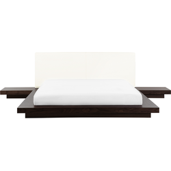 Beliani ZEN - Tweepersoonsbed-Donkere houtkleur-MDF