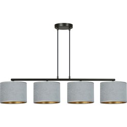 minimalistische hanglamp Amato Zwart 4-lichts