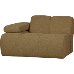 WOOOD Mojo 1-Zits Bank Met Arm Links - Bouclé - Geel/Bruin Melange