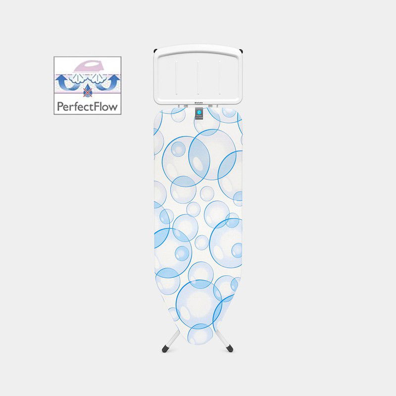 Strijkplank C, 124x45 cm, solide stoomunithouder, PerfectFlow - Bubbles - 