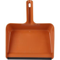 Urban Living Vuil opvang blik - kunststof - met rubber strip - 30 x 38 cm - terra - stofblik - Stoffer en blik