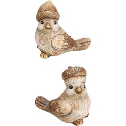 Bird With Acorn Hat 10 cm 2ass