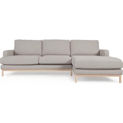 Kave Home - Mihaela 3-zitsbank met chaise longue rechts in grijs micro-bouclé 264 cm