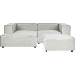 Beliani APRICA - Modulaire Sofa-Grijs-Linnen