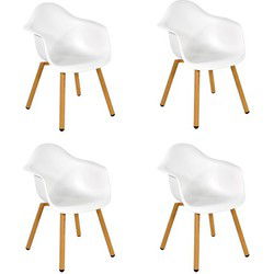 Tuinstoel montreux wit 4 st