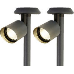 Lumineo Prikspot - 4x - solar - antraciet - 25 cm - Prikspotjes