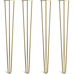 The Hairpin Leg Co. - Hairpin Legs - 10mm - Werkbladpoten - 3 Staven - Goud