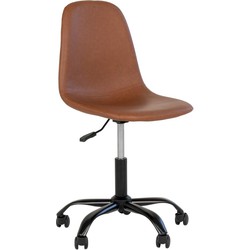 Stockholm Office Chair - Office chair in light brown PU with black legs HN1224