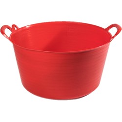 Plasticforte flexibele emmer/kuip - rood - kunststof - rond - 26 liter - 49 x 44 x 27 cm - Wasmanden