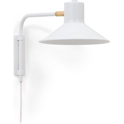 Kave Home - Kleine Aria-wandlamp van staal met witte afwerking