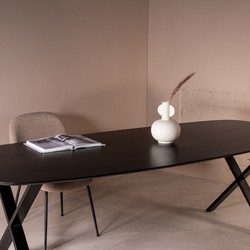 Eettafel Deens Ovaal Zwart - 240x100x76cm - Tafel Gordon