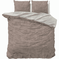 Sleeptime Flanel Twin Washed Cotton Dekbedovertrek Taupe-140x200/220