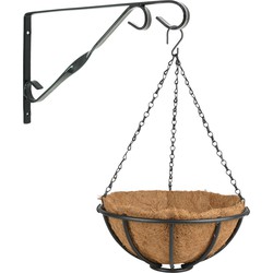 Hanging basket 30 cm met muurhaak - metaal - complete hangmand set - Plantenbakken