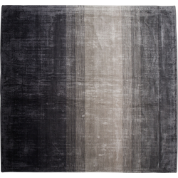 ERCIS - Laagpolig vloerkleed - Grijs/Zwart - 200 x 200 cm - Viscose