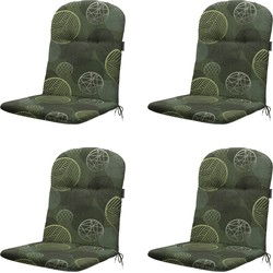 Madison -  Kuipstoelkussen Hoge Rug Circle green - Ca. 96x45 cm - Set van 4