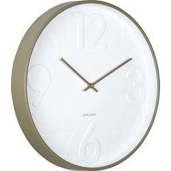Karlsson - Wandklok Ayuno - Army green- Ø40cm