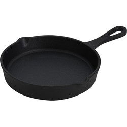 Excellent Houseware Serveerpannetje - met steel - D14 cm - gietijzer - Braadpannen