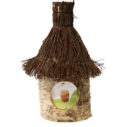 Boon Vogelhuisje/voederhuisje - berkenhout - rieten dak - 36 cm - Vogelvoederhuisjes
