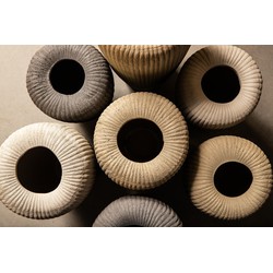 PTMD Bloempot Zinet - 15x15x30 cm - Keramiek - Creme