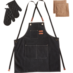 Beliani RAPHANUS - Keukentextielset-Zwart-Polyester