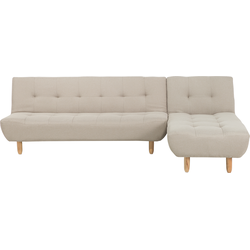 ALSTEN - Hoekslaapbank - Lichtbeige - Linkerzijde - 257 cm - Polyester