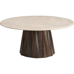 Salontafel Rond 90cm - Marmer/Mangohout - Faiza