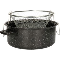 Benson Frituurpan met korf - friteuse met anti baklaag - D26 cm - Frituurpannen