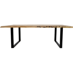 Rechthoekige eetttafel SoHo - 240x100x77 - Naturel/zwart - Acaciahout/metaal