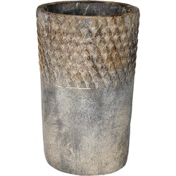 Clayre & Eef Bloempot  Ø 14x23 cm Grijs Steen Rond Bloempot binnen