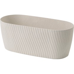 Form Plastic Plantenbak/bloembak Waves - kunststof - ivoor wit - L27 x B12 x H11 cm - Plantenpotten