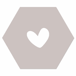 Label2X Muurhexagon hart stone Dibond - Aanbevolen / 18 x 15 cm - 18 x 15 cm