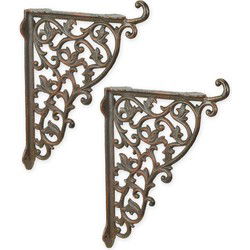 A PAIR OF CAST IRON WALL BRACKETS