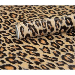 2LIF Plakfolie - luipaard print - bruin - zelfklevend - 2 x 0,45 m - Meubelfolie