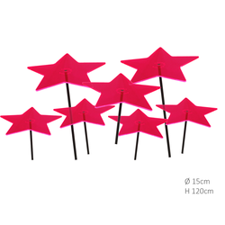 7 Stück! Sonnenfänger Stern Rot-Rosa (Farbe fuchsia) mittel 120x15 cm - Cazador Del Sol