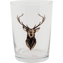 Clayre & Eef Waterglas  400 ml Bruin Glas Rendier Drinkbeker