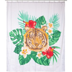 Decopatent® Douchegordijn 180x200 Cm - Polyester - Douche gordijn anti schimmel - Bevestiging aan douchegordijnstang - Tropical