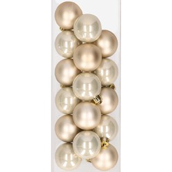 16x stuks kunststof kerstballen champagne 4 cm - Kerstbal