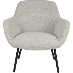Fauteuil Bouclé Beige - Zithoogte 42cm - 76x77x80cm - Dude