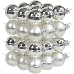 Othmar Decorations kerstballen - 36x st - zilver - D4 cm - glas - Kerstbal