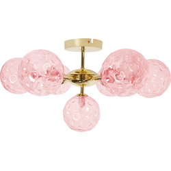 Beliani ANADYR - Plafondlamp-Roze-Glas, IJzer