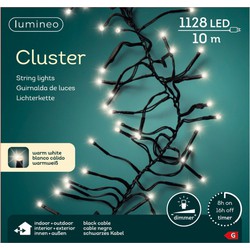 Clusterverlichting warm wit buiten 1128 lampjes 1000 cm inclusief timer en dimmer - Kerstverlichting kerstboom