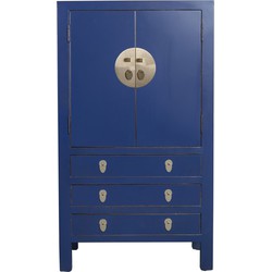 Fine Asianliving Chinese Kast Midnight Blauw B63xD38xH110cm